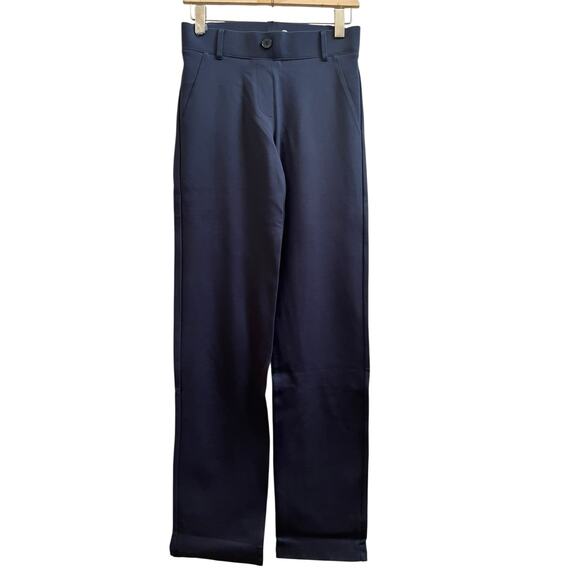 Betabrand Navy Classic Dress Yoga Straight Leg Pants Small Long 34 Inch Inseam - Picture 2 of 10